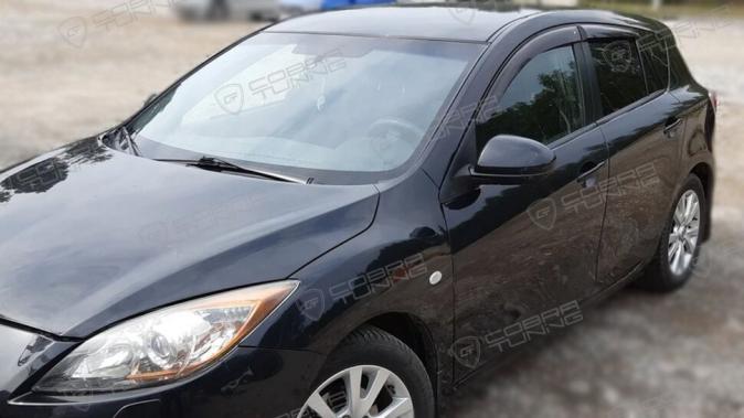 Дефлекторы окон (ветровики) Mazda 3 II (BL) Hb 2009 (Мазда 3) Кобра Тюнинг